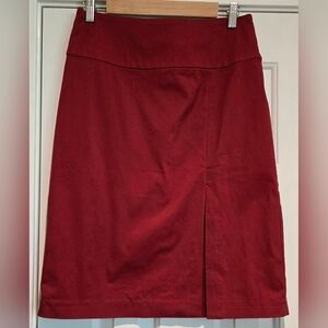 Women's Vintage Banana Republic Midi Pencil Skirt Red Size 4 With Front Slit